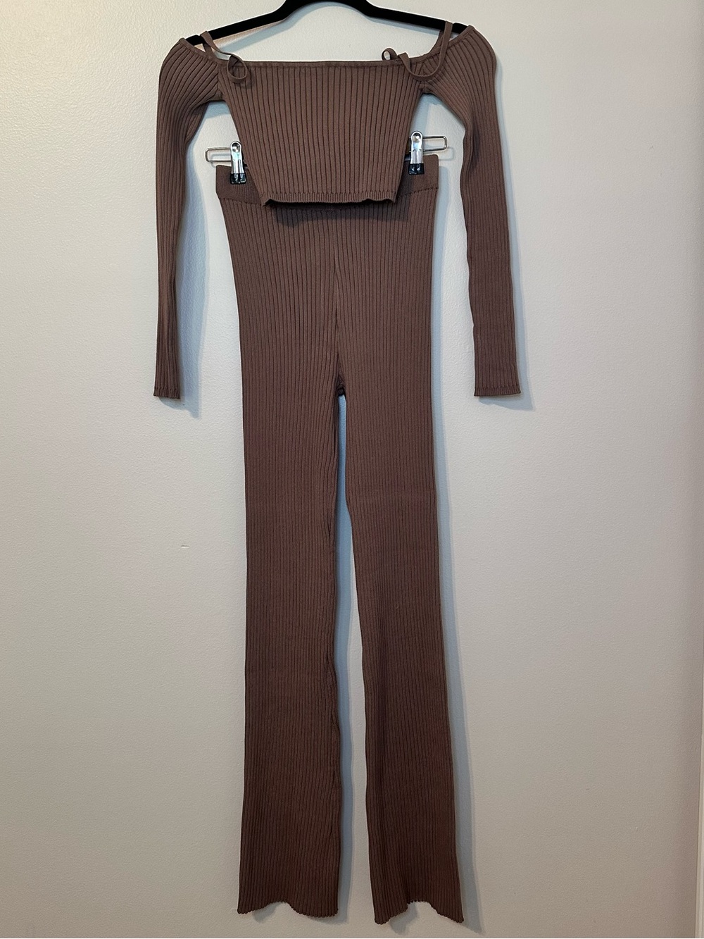 ZARA Matching Ribbed Pants Set